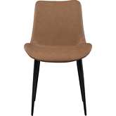 Mary Curved Dining Chair in Rust PVC & Black Steel (Set of 4)
